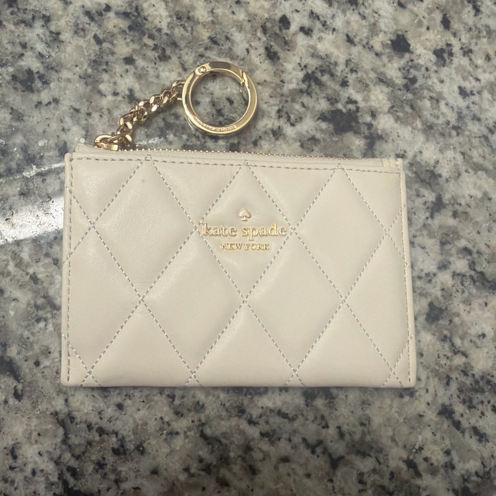 Kate Spade Ivory Quilted Key Holder